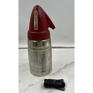Vintage Sparklet Seltzer Soda Syphon Stainless Steel Red Top Knapp-Monarch 1950s
